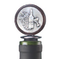 Medallion Wood/ Pewter Stopper with Wine Bottle Topper
